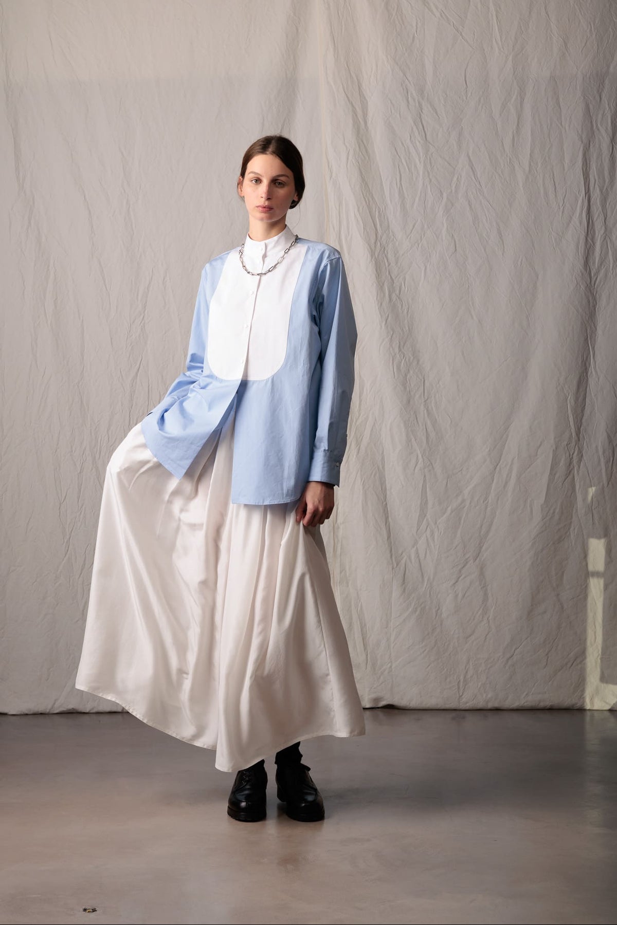 Asciari IRINA, gonna lunga da donna in pura seta naturale, made in Italy