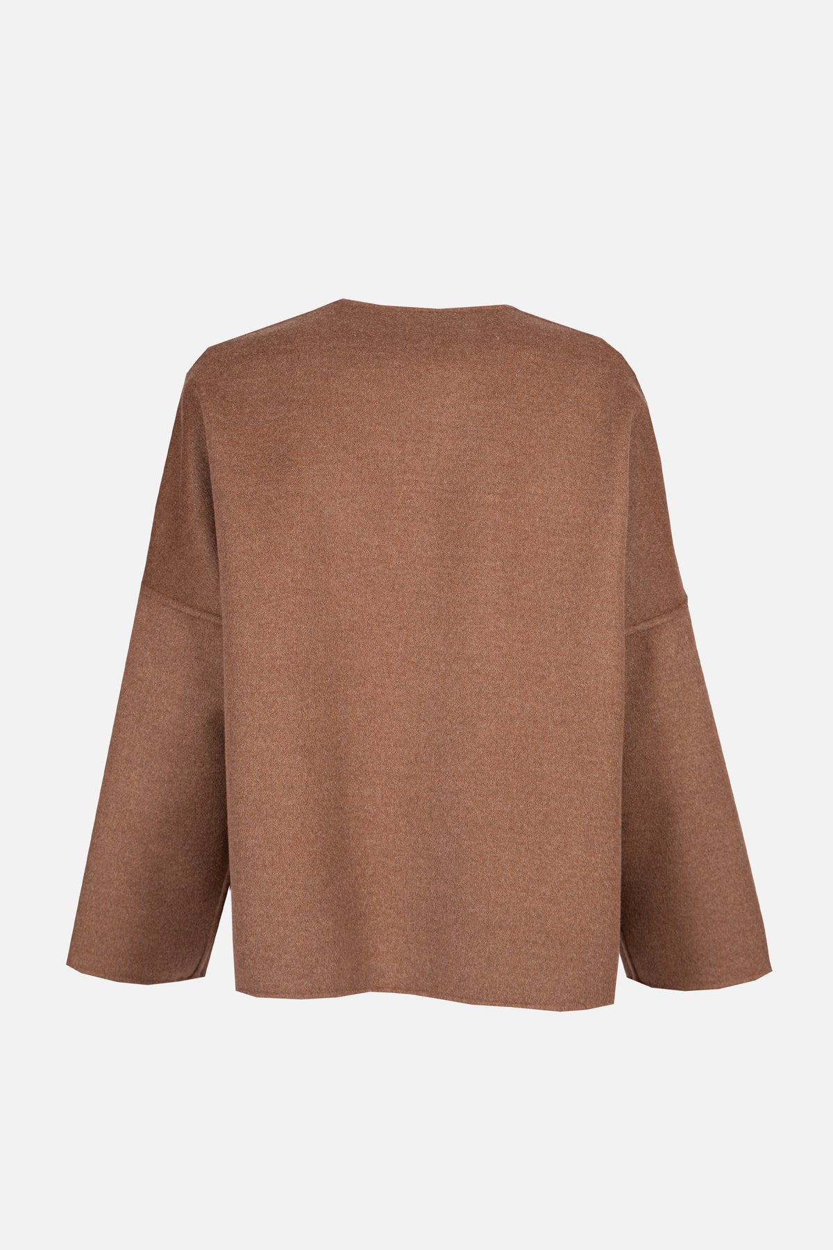 Asciari MIRTO reversible double-breasted jacket for women in tobacco and brown Loro Piana pure wool double cloth, made in Italy